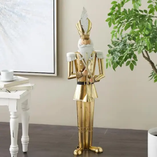 40" Gold Nutcracker Standing Metal Sculpturee {3}