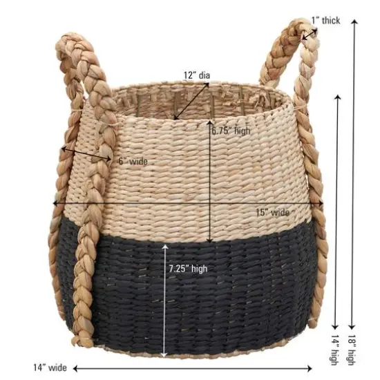 Household Essentials Cattail & Paper Terra Basket Black {5}