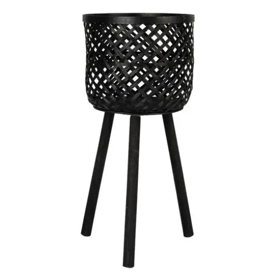 Hello Honey&reg; Black Woven Bamboo Basket Set {6}