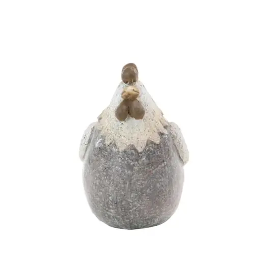 10" Gray Stone Country Hen Garden Sculpture {5}