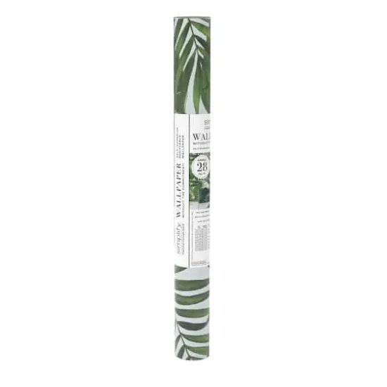 Simplify Green Palm Leaves Adhesive Wallpaper {5}
