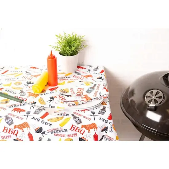 DII&reg; 120" BBQ Fun Print Outdoor Tablecloth with Zipper {5}