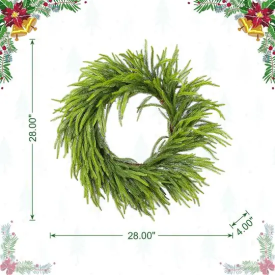 Glitzhome&reg; 28"D Christmas Greenery PE Wreath {9}