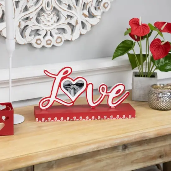 12" Valentine's Day Heart & Floral "Love" Photo Frame {3}