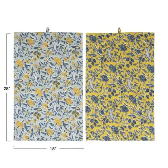 Hello Honey&reg; Cotton Tea Towels with Floral Pattern, 2ct. {1}