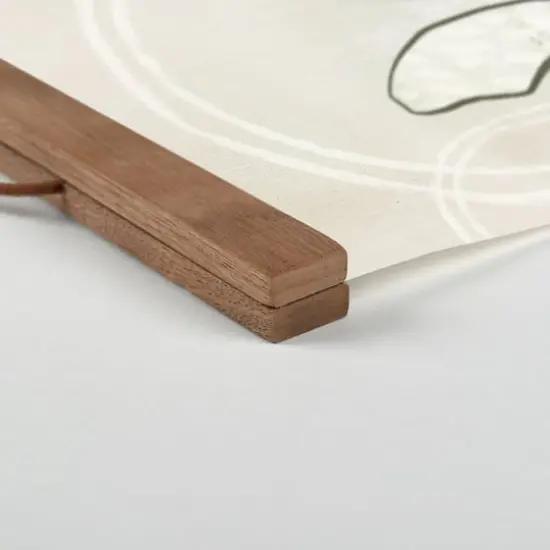 Abstract Rabbit 12" x 18" Teak Hanging Canvas {3}