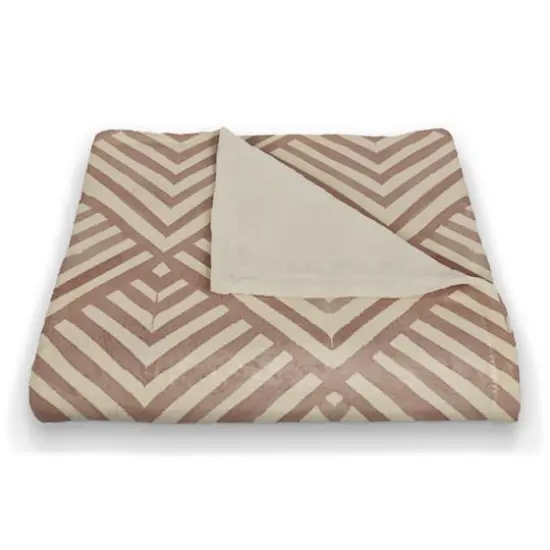 Watercolor Diamond Coral Fleece Blanket Blush {3}