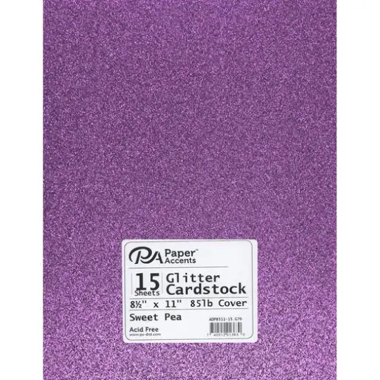 PA Paper&trade; Accents Glitter 8.5" x 11" Cardstock, 15 Sheets Sweet Pea {1}