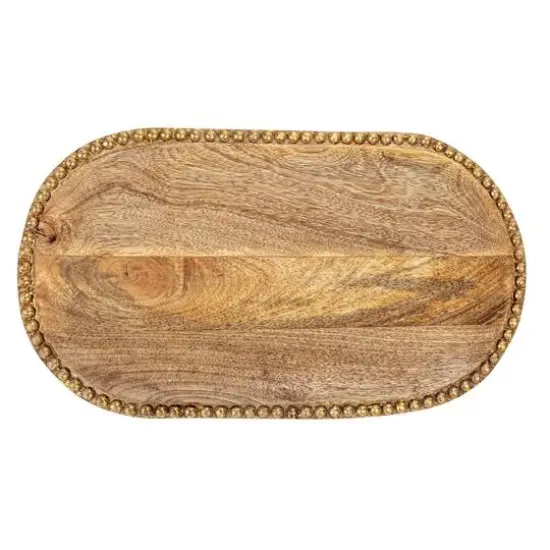 Hello Honey&reg; 16" Hand-Carved Mango Wood Tray with Wood Beads {7}