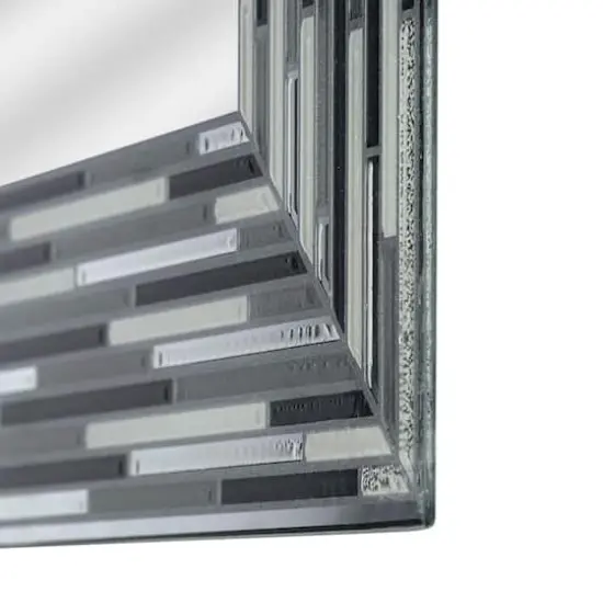 Head West Frameless Reeded Mosaic Printed Wall D&eacute;cor Mirror Charcoal {5}