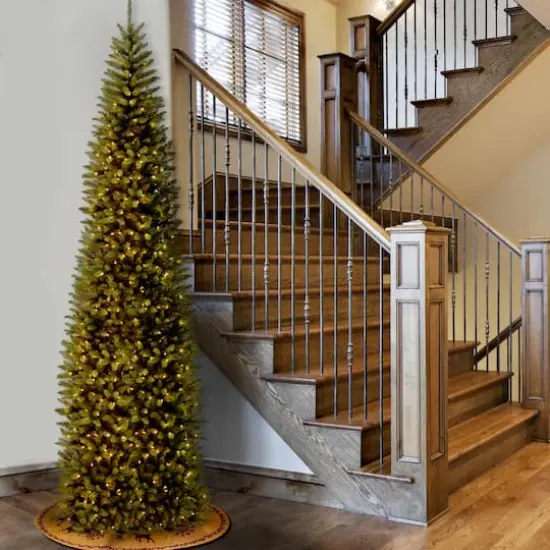 12 ft. Pre-lit Kingswood Fir Pencil Artificial Christmas Tree, Clear Lights {5}