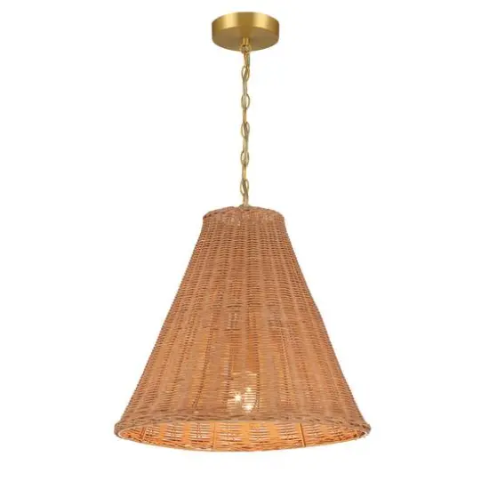 Hello Honey&reg; Rattan Taper Pendant Light Natural {8}