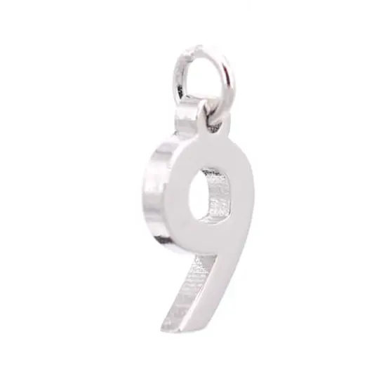 Sterling Silver Number Charm by Bead Landing&trade; 9 {4}