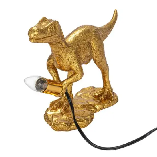 Hello Honey&reg; 15.4" Gold Colored Dinosaur Table Lamp {1}