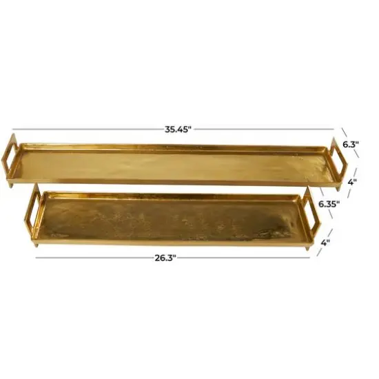 Golden Modern Aluminum Nesting Tray Set {6}