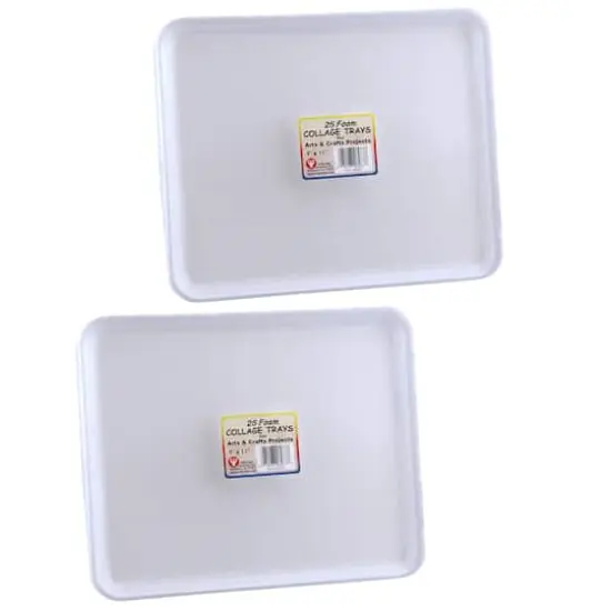 Hygloss&reg; Foam Trays, 2 Packs of 25 {1}