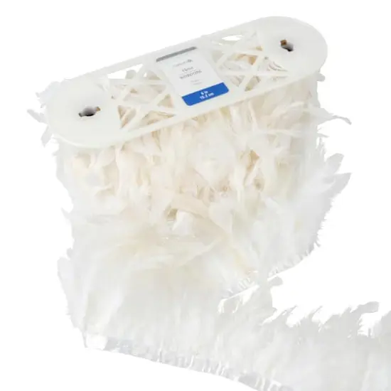 6" Natural Feather Trim by Celebrate It&reg; White {3}