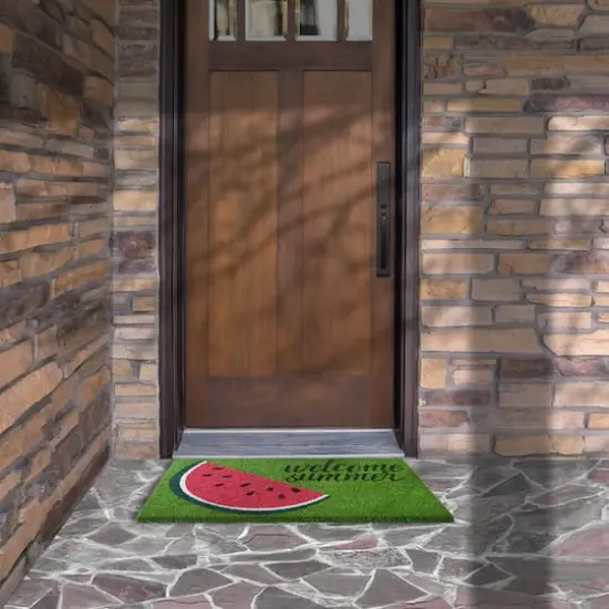 30" Welcome Summer Watermelon Coir Doormat {3}