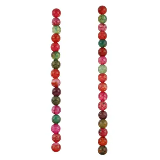 Multicolor Crackled Agate Round Beads by Bead Landing&trade; {4}