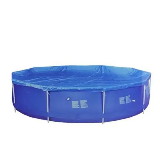 18ft. Apertured Round Swimming Pool Cover with Rope Ties {4}