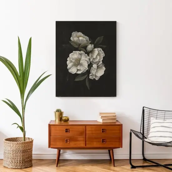 Dark Mood Antique Floral 24" x 30" Canvas Wall Art {5}