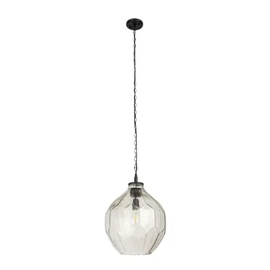 Hello Honey&reg; Matte Black Oversized Geometric Glass Ceiling Light {11}