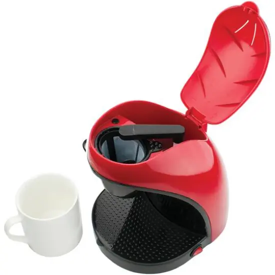 Brentwood Red Single-Serve Coffee Maker with Porcelain Mug {5}