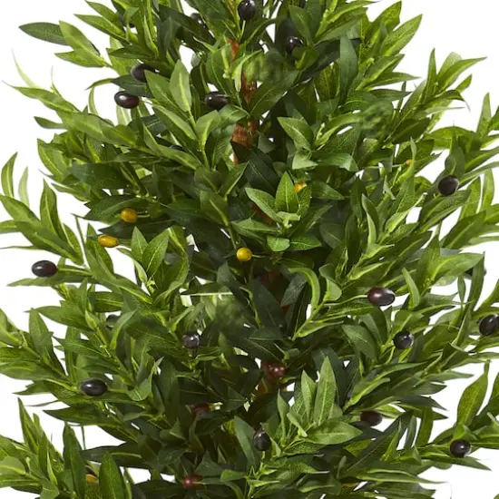 3ft. Olive Cone Topiary Tree in Sand Stone Planter {3}