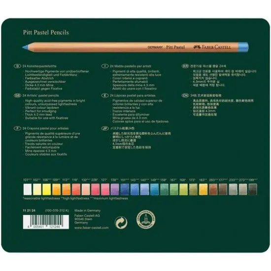 Faber-Castell Pitt 24 Color Pastel Pencil Set {7}