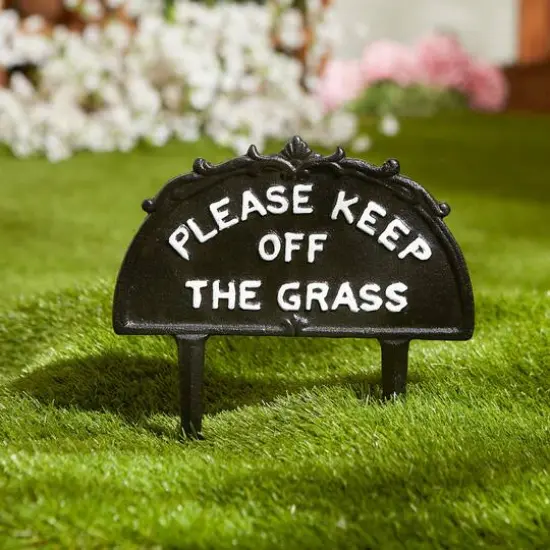 10" Please Keep Off The Grass Garden Stake {4}