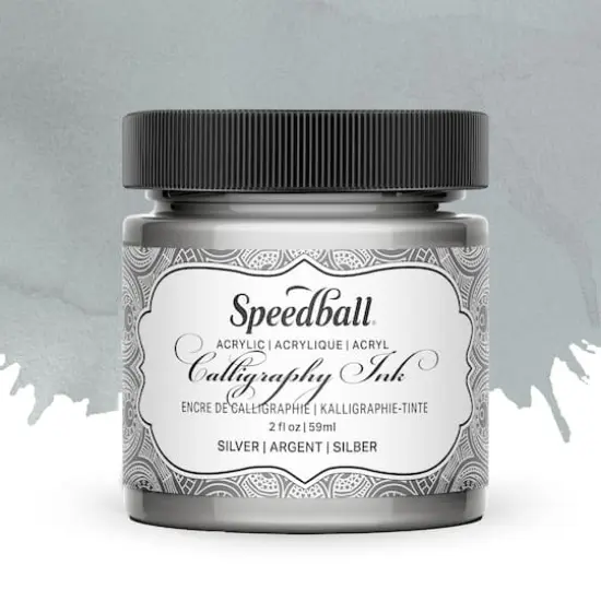 Speedball&reg; 2oz. Acrylic Calligraphy Ink Silver {3}