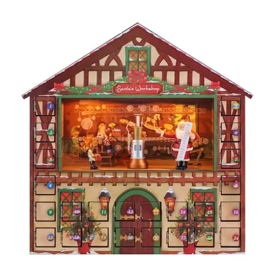 16" Animated & Musical Santa's Workshop Advent Calendar {1}