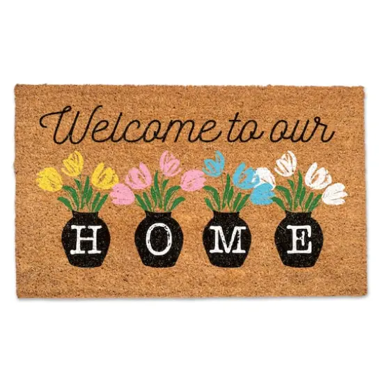 Welcome to Our Home Floral Vases Doormat {1}