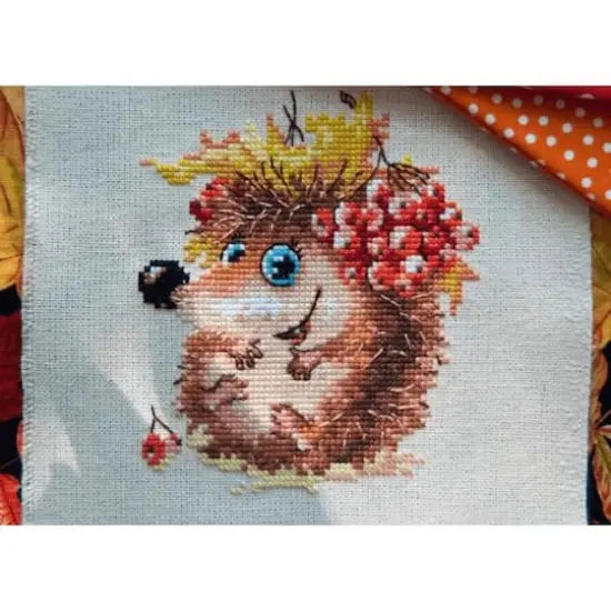 Alisa Autumn Hedgehog Cross Stitch Kit {3}