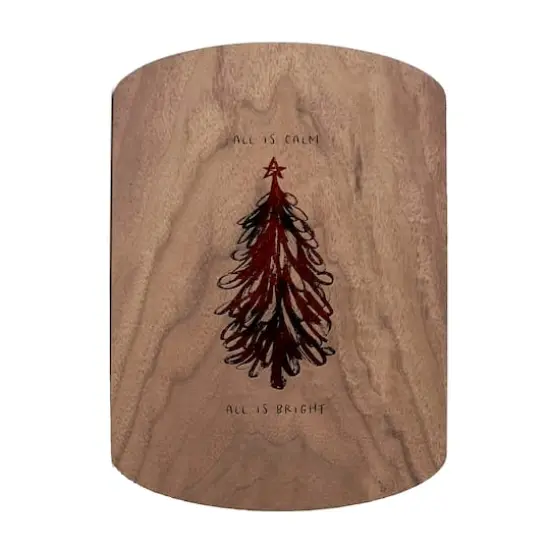 All is Calm All is Bright 11" x 8" Walnut Oval Cutting Board {1}