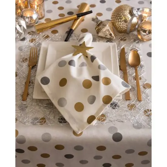 DII&reg; 84" Metallic Confetti Tablecloth {7}