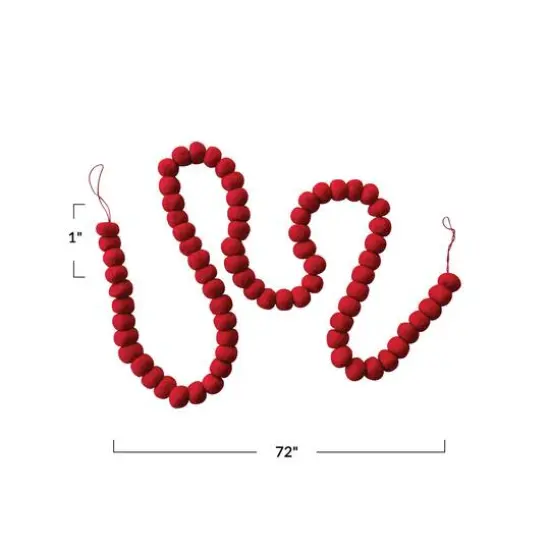 Hello Honey&reg; 6ft. Handmade Wool Felt Ball Garland Red {4}