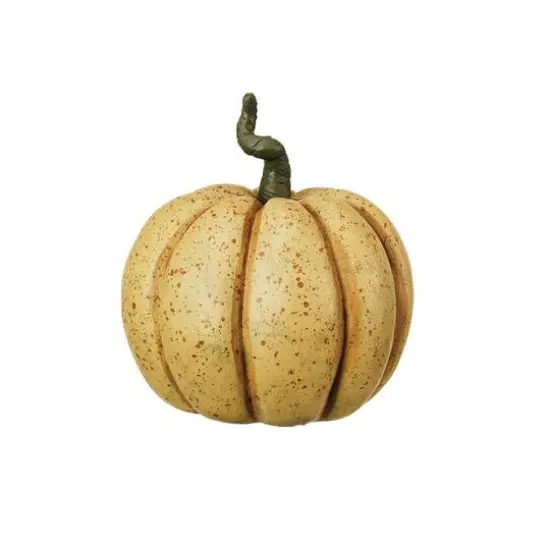 Hello Honey&reg; 4.75" Orange Pumpkin D&eacute;cor with Green Stem {1}
