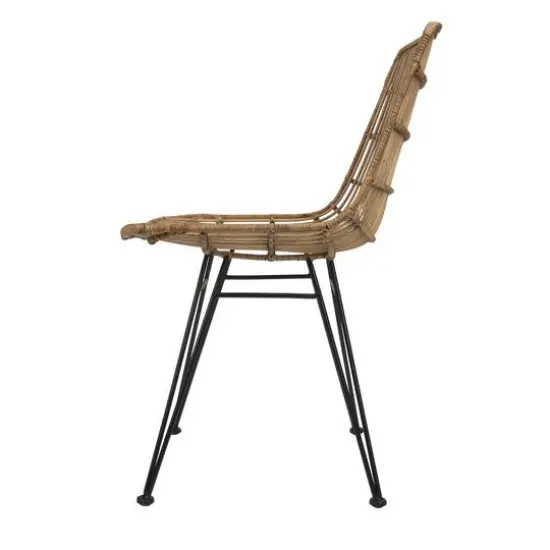 Hello Honey&reg; Natural & Black Boho Rattan & Metal Dining Chair {8}