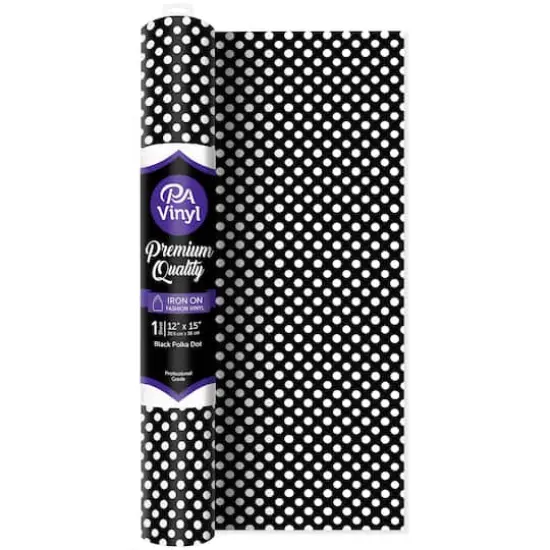 PA Vinyl Black Polka Dot Iron On Vinyl {1}