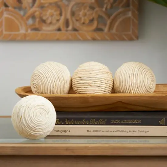 Beige Handmade Jute Orbs & Vase Filler Set {3}