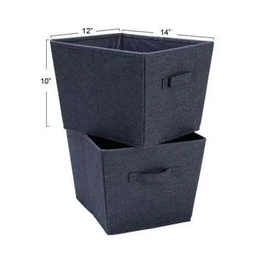 Household Essentials 14" Denim Blue Tapered Fabric Hard-Sided Storage Bin, 2ct. {5}