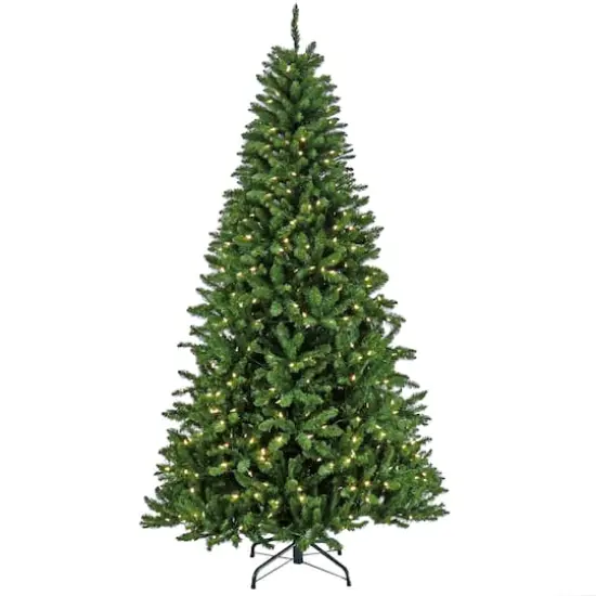 7.5ft. Pre-Lit Crater Pine Artificial Christmas Tree, Warm White LED Lights {1}