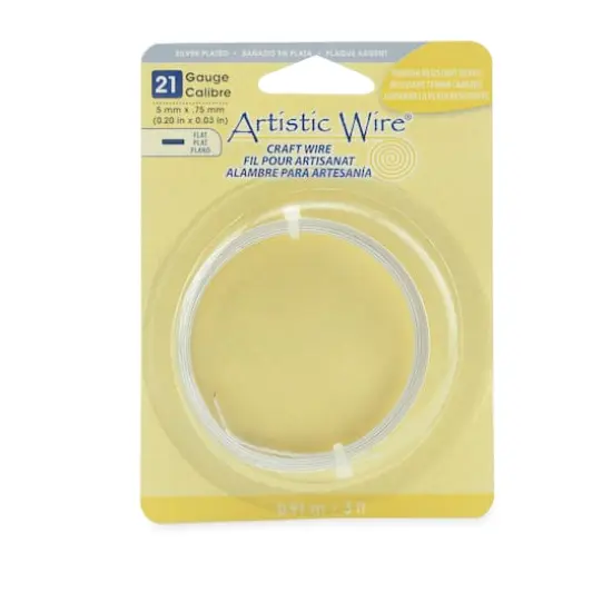 Artistic Wire&reg; 21 Gauge Flat Craft Wire Silver {1}