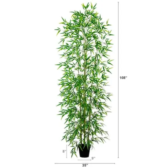 9ft. Potted Green Artificial Bamboo Tree {3}