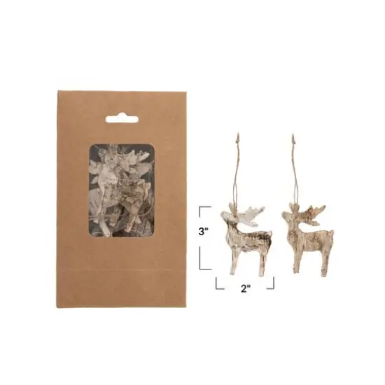Hello Honey&reg; 15 Pack 3" Natural Birch Bark Deer Shaped Ornaments {4}