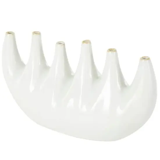 17.75" White Contemporary 6-Opening Ceramic Vase {1}
