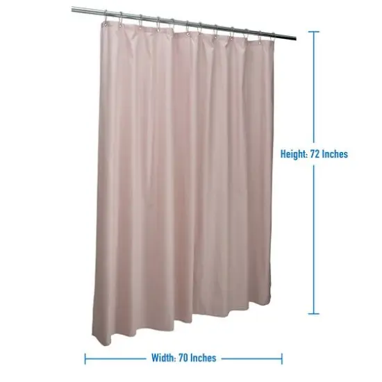 Bath Bliss Microfiber Soft Touch Dash Design Shower Curtain Liner Blush {4}