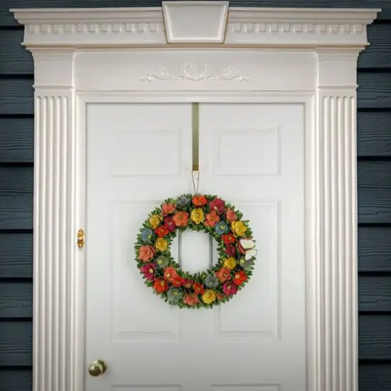 20" Spring Floral & Butterfly Wreath {3}