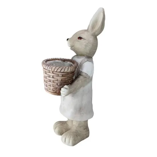1.5ft. Neutral Tones Easter Girl Rabbit Indoor & Outdoor Garden Planter {4}